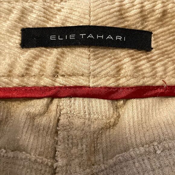 ELIE Tahari Wide Leg Corduroy Trouser Pants Size 8 - Picture 2 of 9
